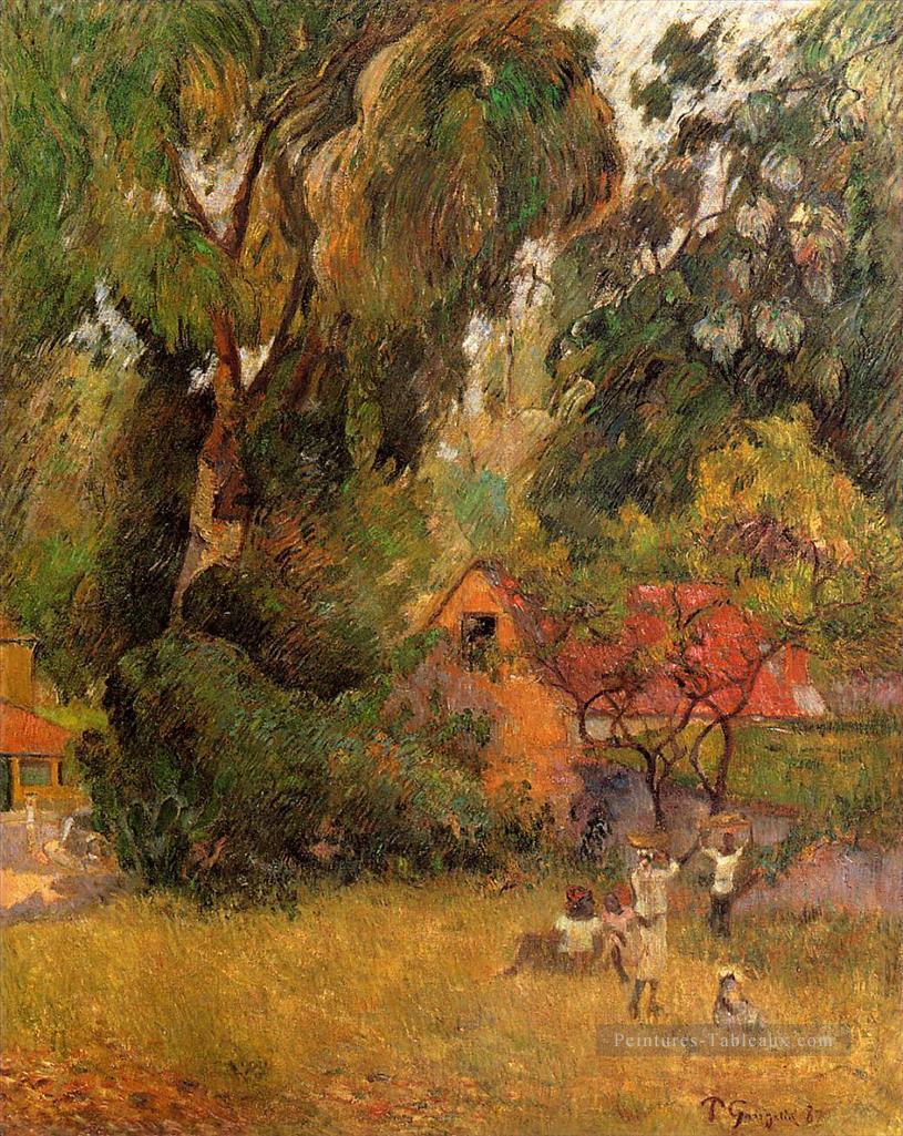 Cabanes sous les arbres postimpressionnisme Primitivisme Paul Gauguin Peintures à l'huile